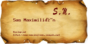 Sas Maximilián névjegykártya
